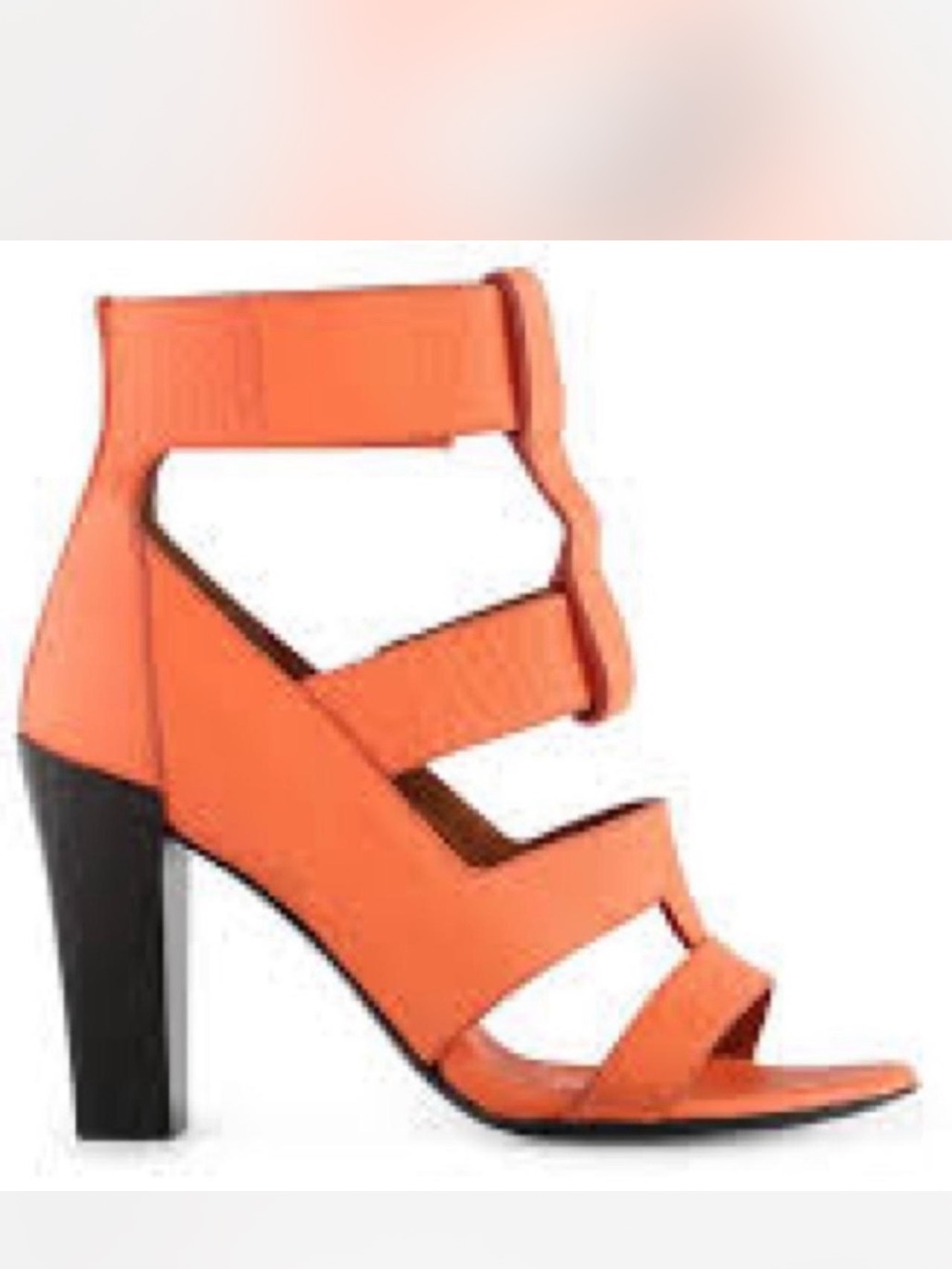 Women’s Orange Strappy Block Heel Sandals